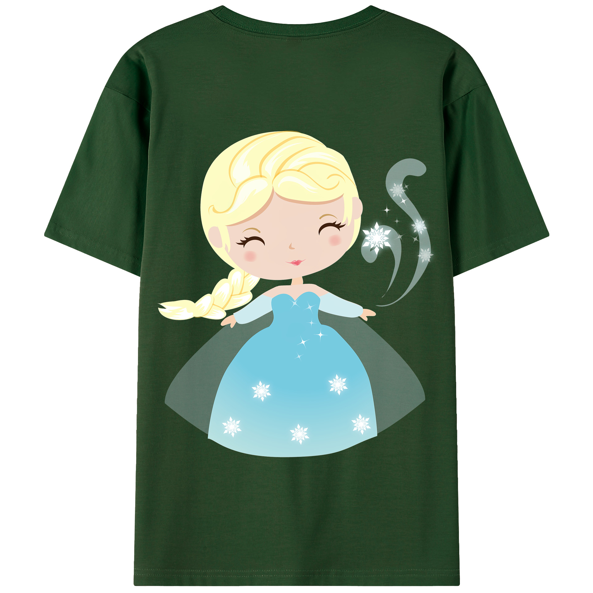 （画像用） アナと雪の女王 アンナ エルサ Frozen Anna Elsa 綿100％半袖Tシャツ（背面プリント）